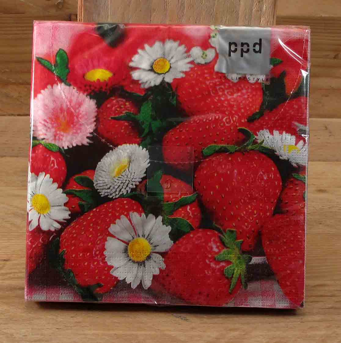 Servietten "Erdbeeren" 30x30 cm