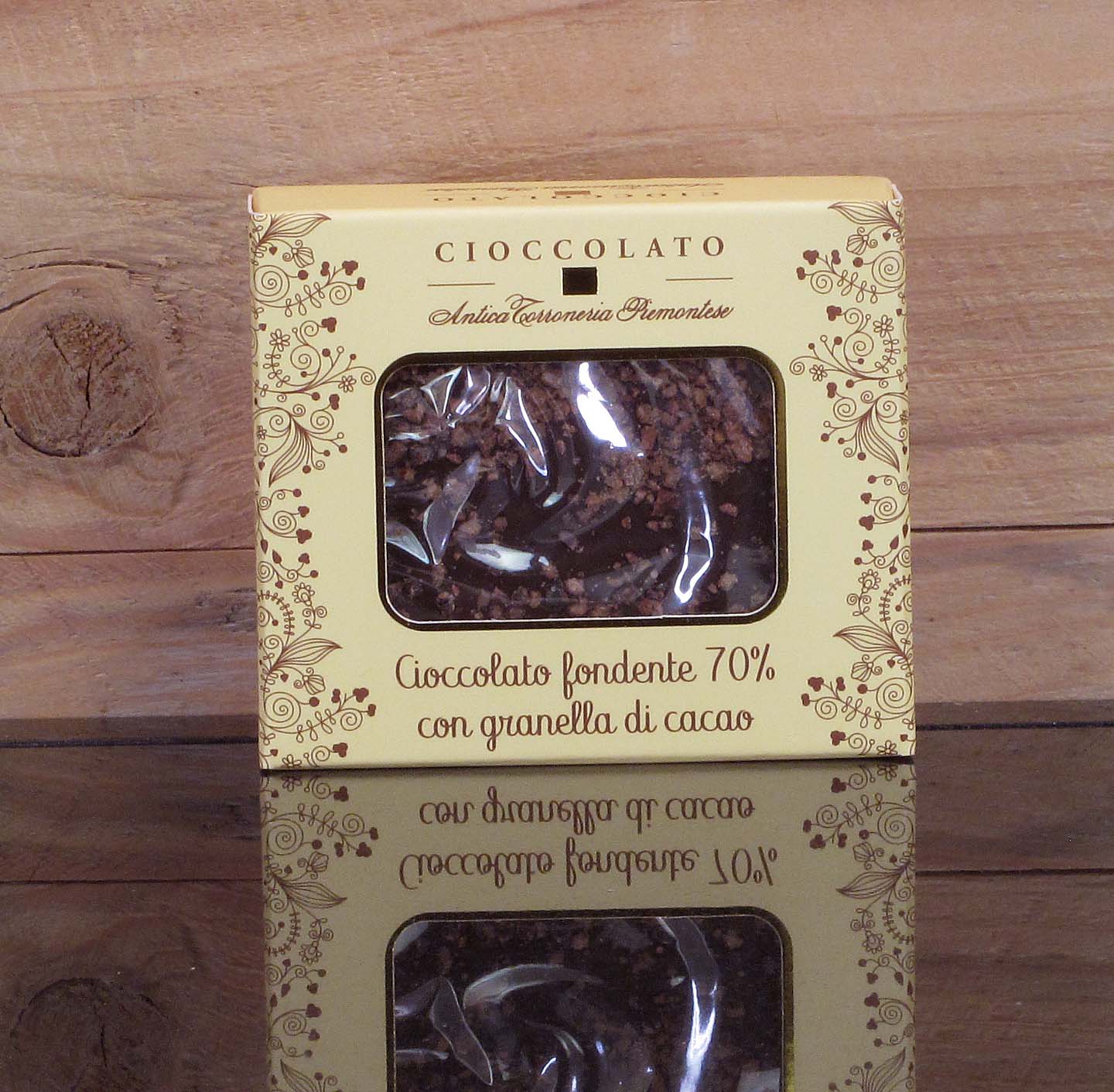 Antica Torroneria Piemontese Cioccolato fondente 70% con granella di cacao