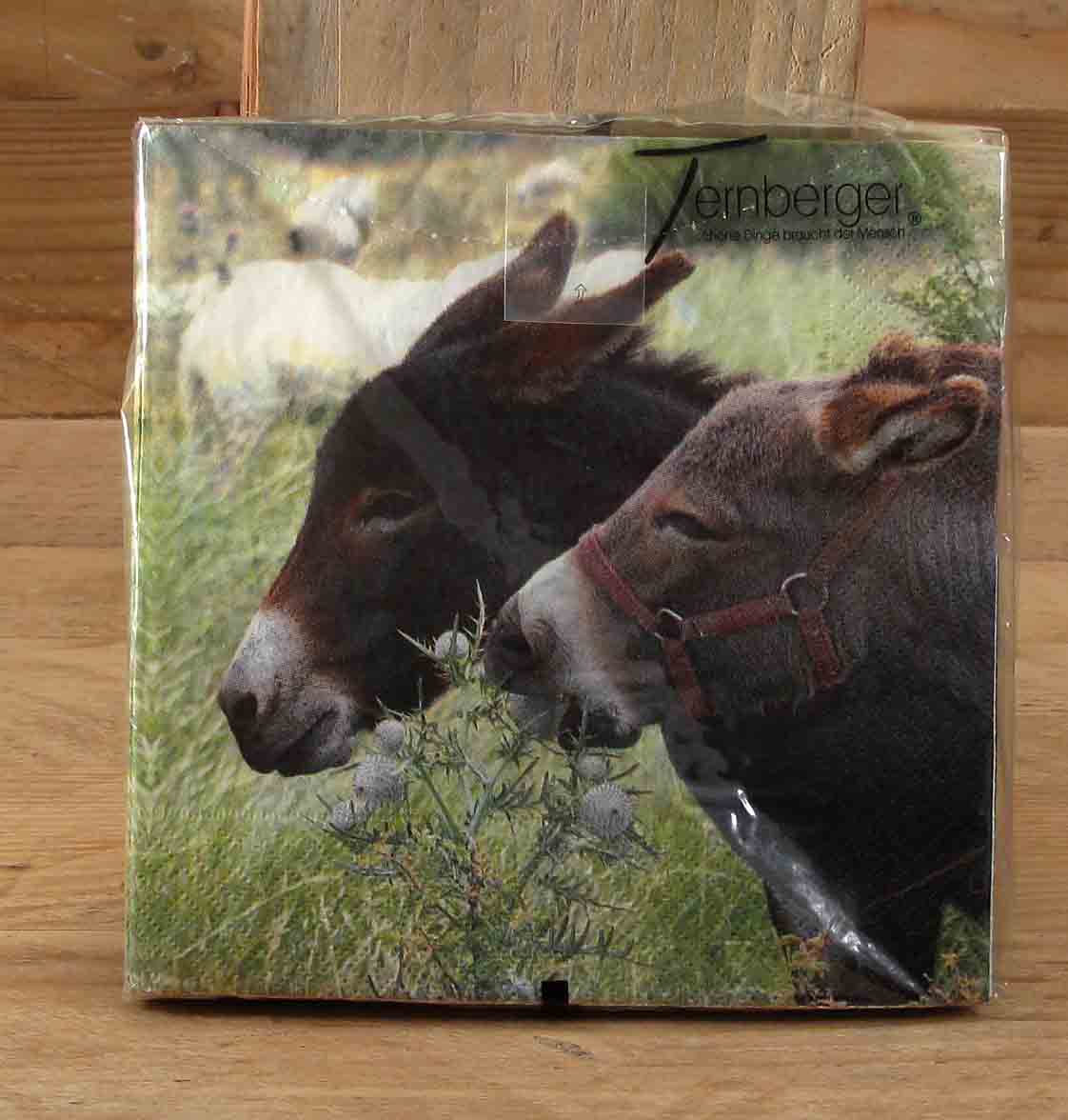 Servietten "Sympathische Esel" 30x30 cm