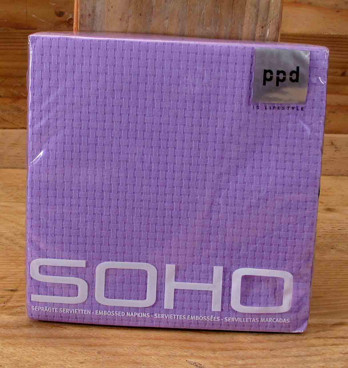 Servietten-Soho-Purpur Servietten mit Prägung "SOHO Purpur" 30x30 cm