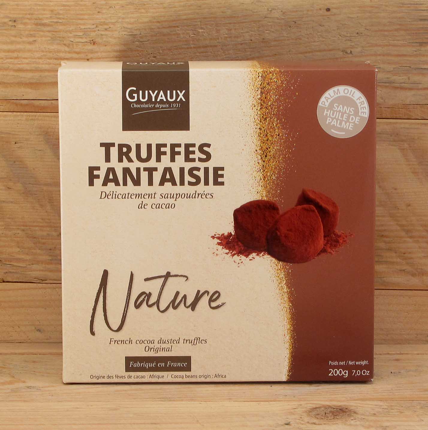 Guyaux-Truffes-Fantasie-Natur-Palmol-frei-200g Truffes Fantaisie Nature 200g - ohne Palmfett