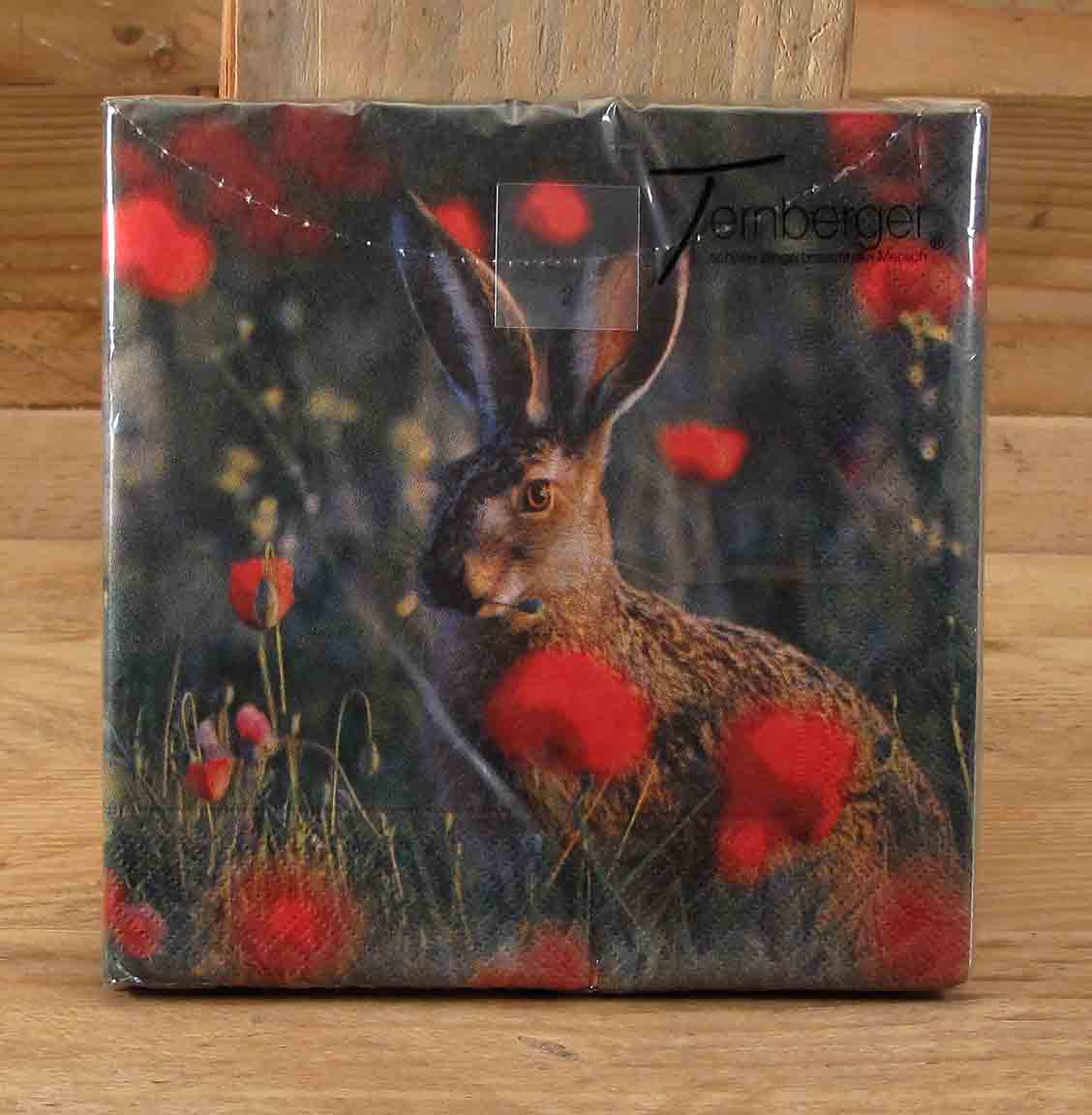 Serviette-Hase Servietten "Verwegener Hase" 30x30 cm