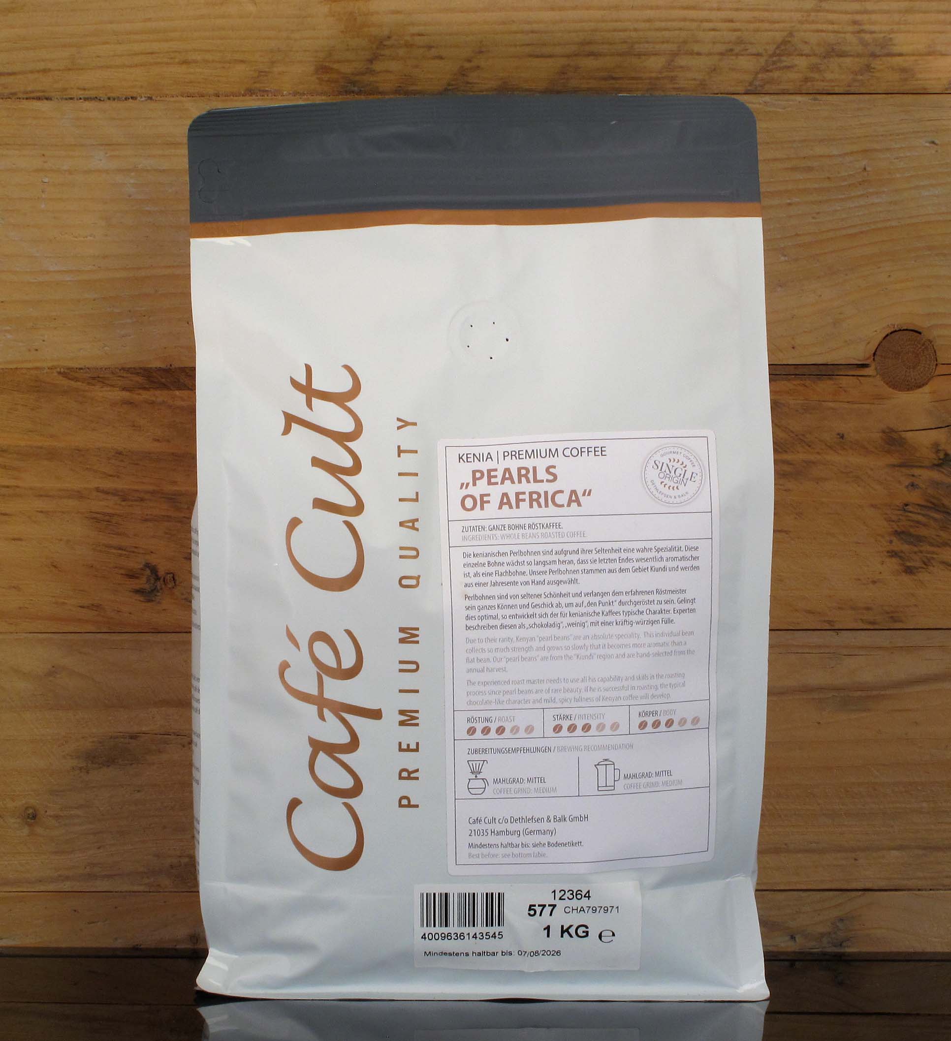 Café Cult Premium Coffee Kenia Pearls of Africa 1Kg Café Cult Premium Coffee Kenia Pearls of Africa 1Kg