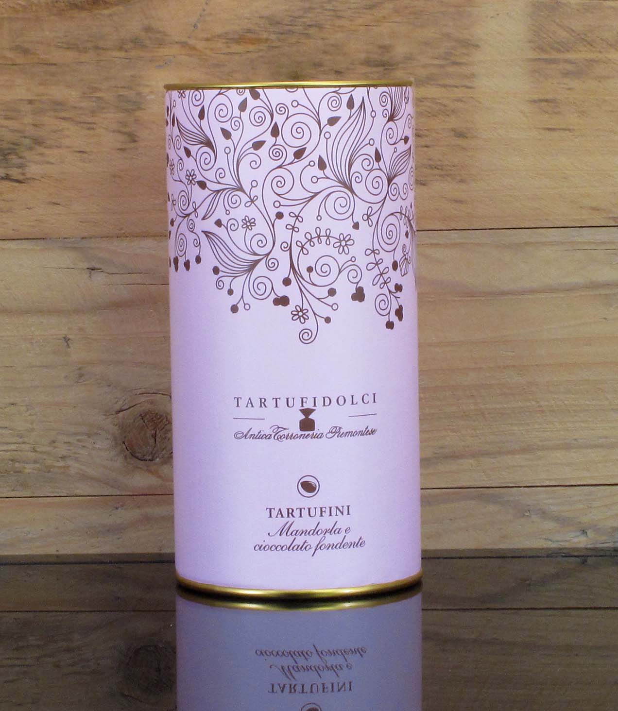 Antica Torroneria Piemontese Mandorla e Cioccolato Fondente Tartufini Dolci Geschenkdose