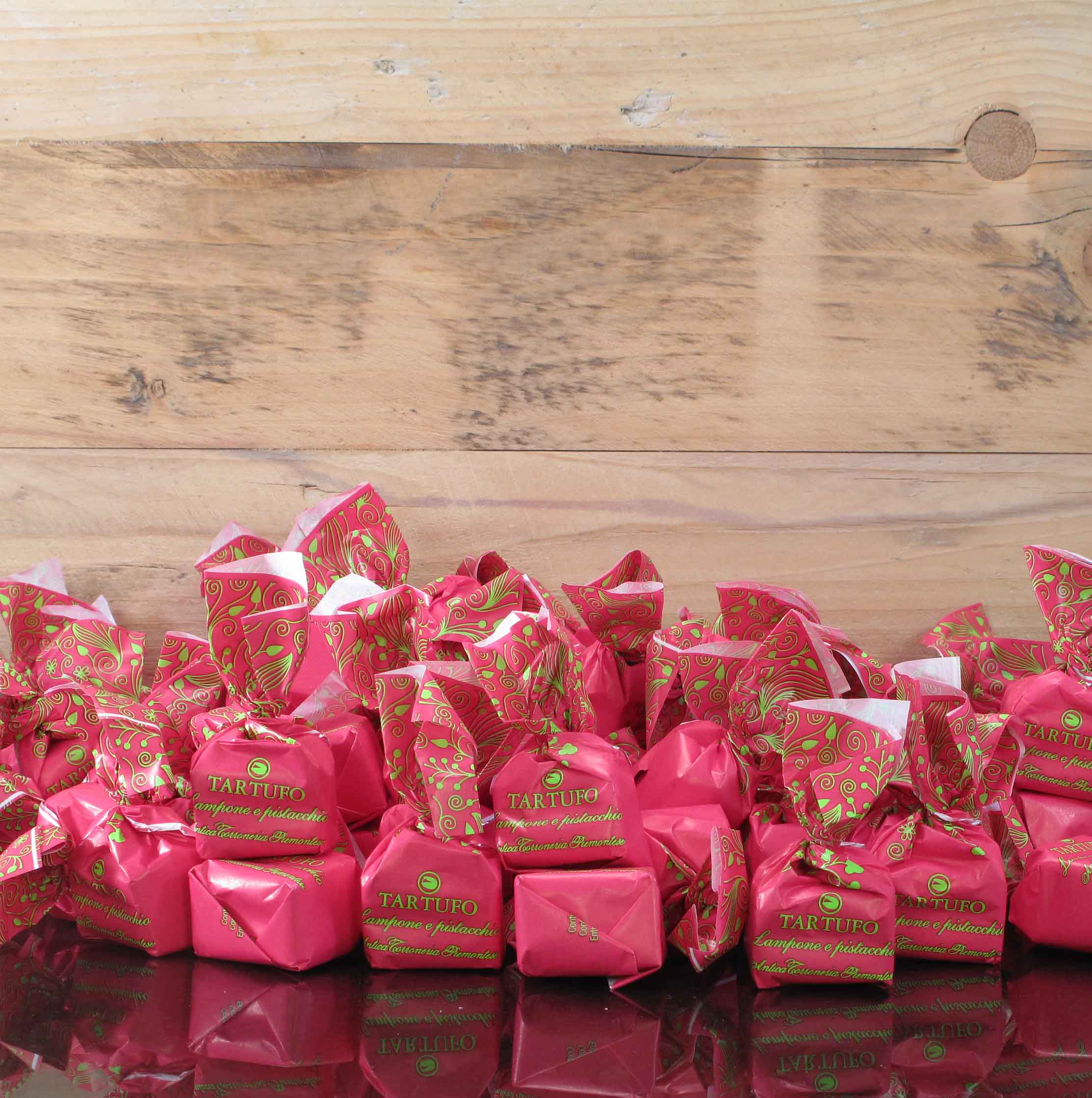 Antica-Torroneria-Himbeer-Pistazie-1-kg-lose Antica Torroneria Piemontese Pistacchio e Lampone Tartufi Dolci 1 KG