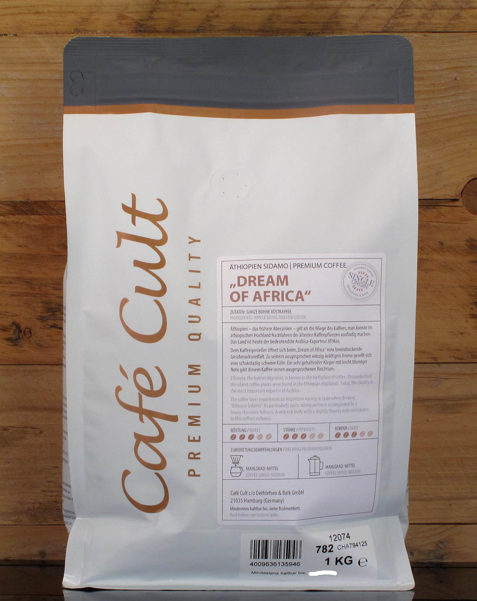 Café Cult Premium Coffee Äthiopien Sidamo "Dream of Africa" 1Kg